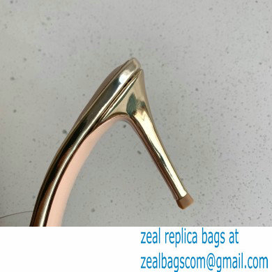 Gianvito Rossi Heel 10cm PVC Elle Mules Transparent Gold - Click Image to Close