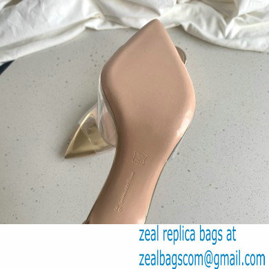 Gianvito Rossi Heel 10cm PVC Elle Mules Transparent Gold