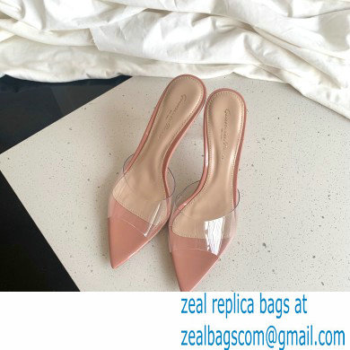 Gianvito Rossi Heel 10cm PVC Elle Mules Transparent Nude Pink