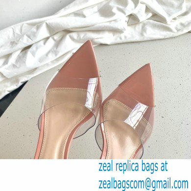 Gianvito Rossi Heel 10cm PVC Elle Mules Transparent Nude Pink