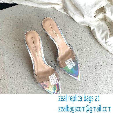 Gianvito Rossi Heel 10cm PVC Elle Mules Transparent Silver