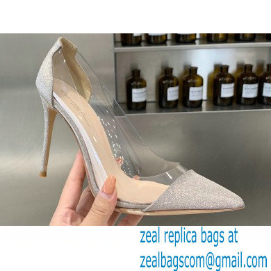 Gianvito Rossi Heel 10cm Plexi Pumps Glitter Light Gold