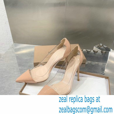 Gianvito Rossi Heel 10cm Plexi Pumps Patent Nude