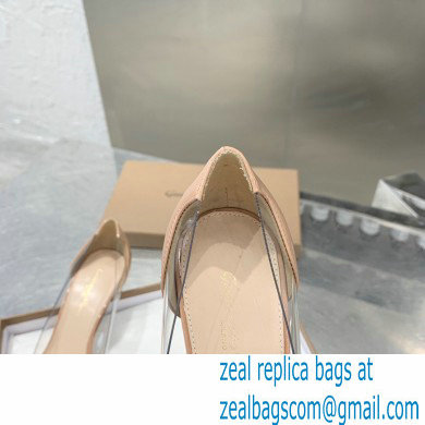 Gianvito Rossi Heel 10cm Plexi Pumps Patent Nude - Click Image to Close