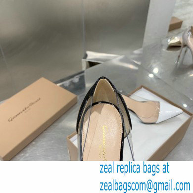 Gianvito Rossi Heel 10cm Plexi Pumps Patent White/Black