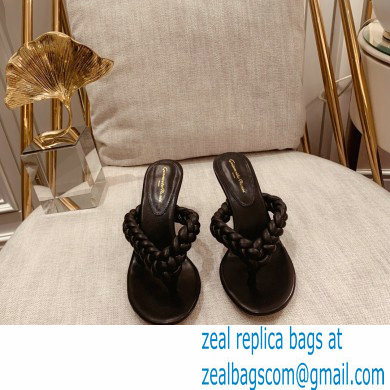Gianvito Rossi Heel 7.5cm Woven Tropea Thong Sandals Mules Black