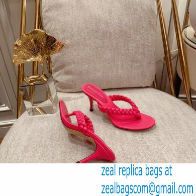 Gianvito Rossi Heel 7.5cm Woven Tropea Thong Sandals Mules Fuchsia