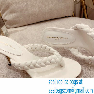 Gianvito Rossi Heel 7.5cm Woven Tropea Thong Sandals Mules White