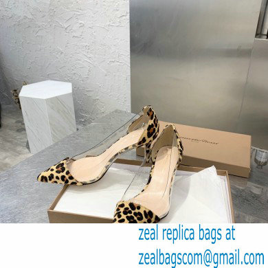 Gianvito Rossi Heel 7cm Plexi Pumps Leopard Print - Click Image to Close