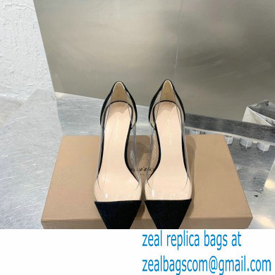 Gianvito Rossi Heel 7cm Plexi Pumps Suede Black