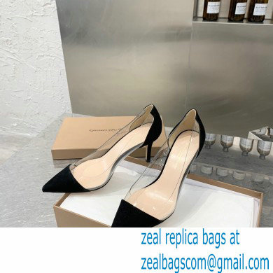 Gianvito Rossi Heel 7cm Plexi Pumps Suede Black