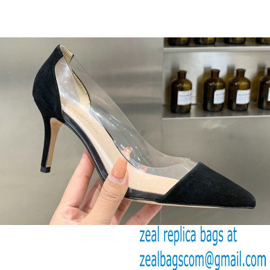 Gianvito Rossi Heel 7cm Plexi Pumps Suede Black