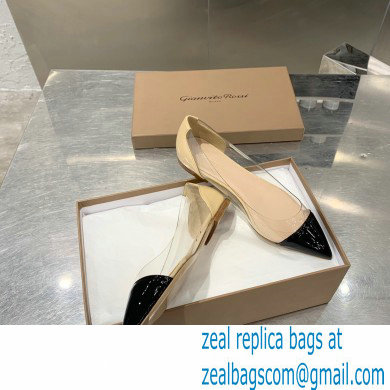 Gianvito Rossi Plexi Ballet Flats Patent Black/Beige - Click Image to Close