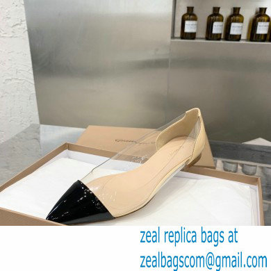 Gianvito Rossi Plexi Ballet Flats Patent Black/Beige - Click Image to Close