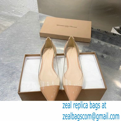 Gianvito Rossi Plexi Ballet Flats Patent Nude