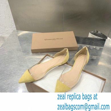 Gianvito Rossi Plexi Ballet Flats Suede Yellow - Click Image to Close