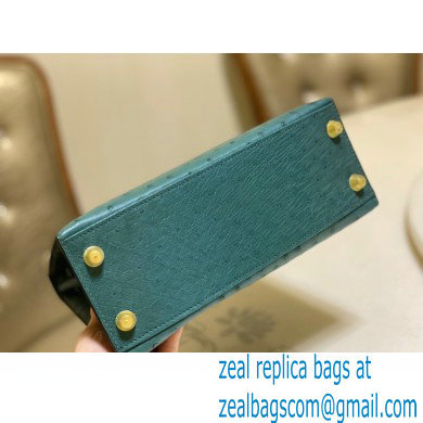 HERMES OSTRICH LEATHER KELLY 25 BAG Malachite