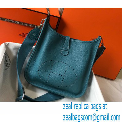 Hermes Togo Leather Evelyne III PM Bag denim blue - Click Image to Close
