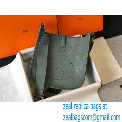 Hermes Togo Leather Evelyne III PM Bag gray-green - Click Image to Close