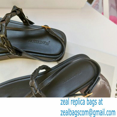 JW Anderson Braided Leather Strap Flatform Sandals Black 2021