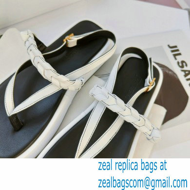 JW Anderson Braided Leather Strap Flatform Sandals White 2021 - Click Image to Close