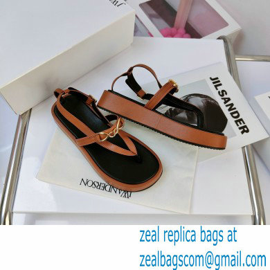 JW Anderson Chain Leather Strap Flatform Sandals Brown 2021 - Click Image to Close