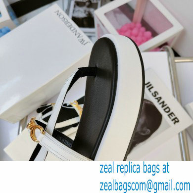 JW Anderson Chain Leather Strap Flatform Sandals White 2021