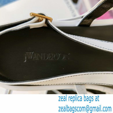 JW Anderson Chain Leather Strap Flatform Sandals White 2021 - Click Image to Close