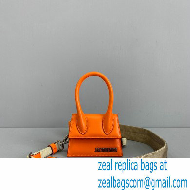Jacquemus Leather Mini Handbag in Orange Ja002 2021