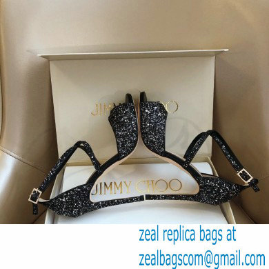 Jimmy Choo Heel 10.5cm EMSY Sandals Glitter Black 2021