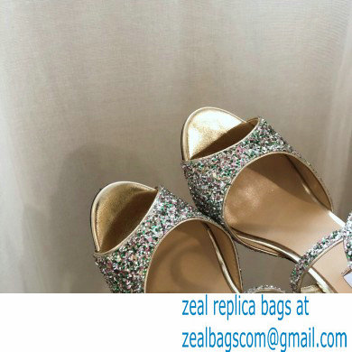 Jimmy Choo Heel 10.5cm EMSY Sandals Glitter Silver 2021