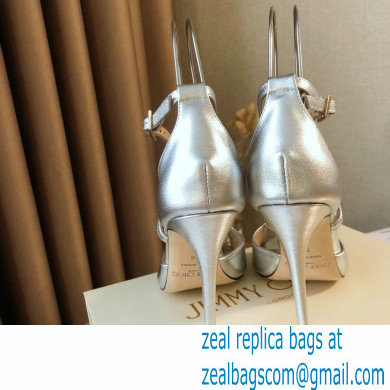 Jimmy Choo Heel 10.5cm EMSY Sandals Leather Silver 2021