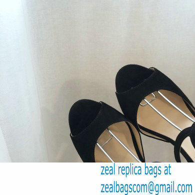 Jimmy Choo Heel 10.5cm EMSY Sandals Suede Black 2021 - Click Image to Close