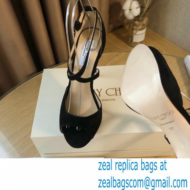 Jimmy Choo Heel 10.5cm EMSY Sandals Suede Black 2021