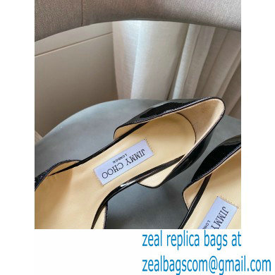 Jimmy Choo Heel 8.5cm ESTHER Pointed Pumps Glitter Black 2021