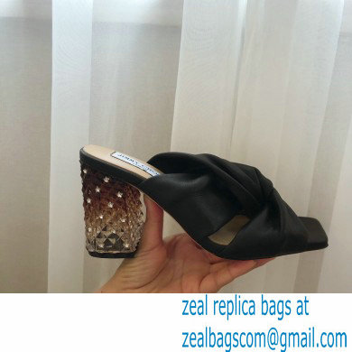 Jimmy Choo Plexi Block Heel 8.5cm HAITI Leather Mules Black 2021