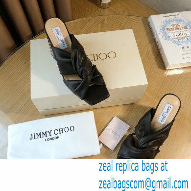 Jimmy Choo Plexi Block Heel 8.5cm HAITI Leather Mules Black 2021