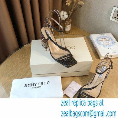 Jimmy Choo Plexi Heel 8.5cm ART Sandals Black 2021