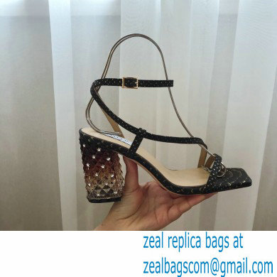 Jimmy Choo Plexi Heel 8.5cm ART Sandals Black 2021