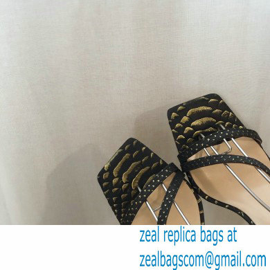 Jimmy Choo Plexi Heel 8.5cm ART Sandals Black 2021