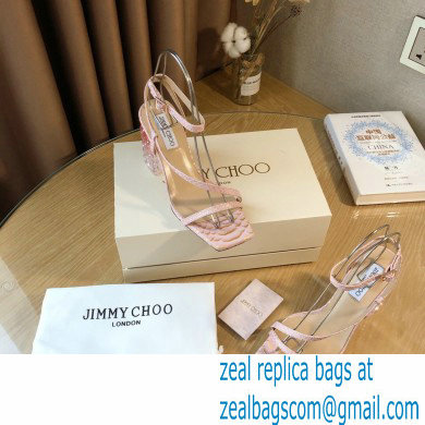 Jimmy Choo Plexi Heel 8.5cm ART Sandals Pink 2021