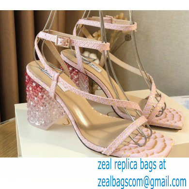 Jimmy Choo Plexi Heel 8.5cm ART Sandals Pink 2021