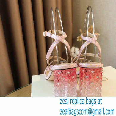 Jimmy Choo Plexi Heel 8.5cm ART Sandals Pink 2021