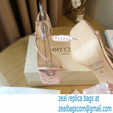 Jimmy Choo Plexi Heel 8.5cm ART Sandals Pink 2021