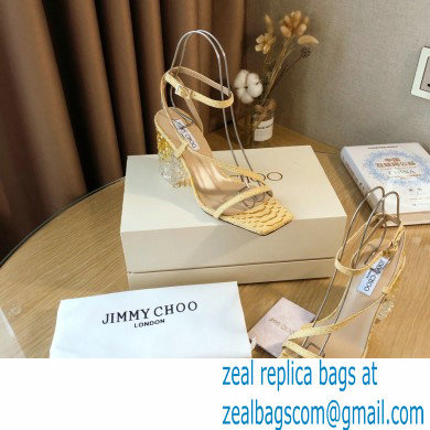 Jimmy Choo Plexi Heel 8.5cm ART Sandals Yellow 2021