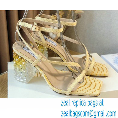 Jimmy Choo Plexi Heel 8.5cm ART Sandals Yellow 2021