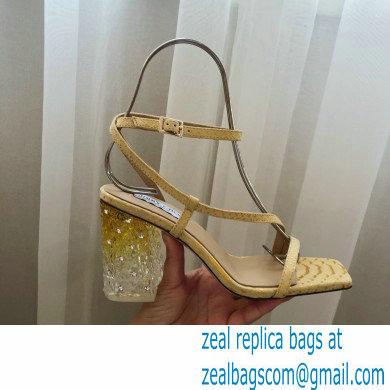 Jimmy Choo Plexi Heel 8.5cm ART Sandals Yellow 2021