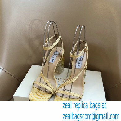 Jimmy Choo Plexi Heel 8.5cm ART Sandals Yellow 2021