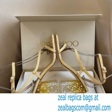 Jimmy Choo Plexi Heel 8.5cm ART Sandals Yellow 2021