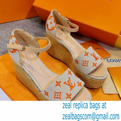 Louis Vuitton Monogram canvas StarboardWedge Sandals Ls003 2021 - Click Image to Close